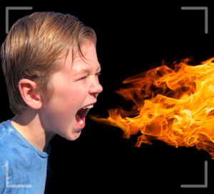 an fx image of child breathing fire