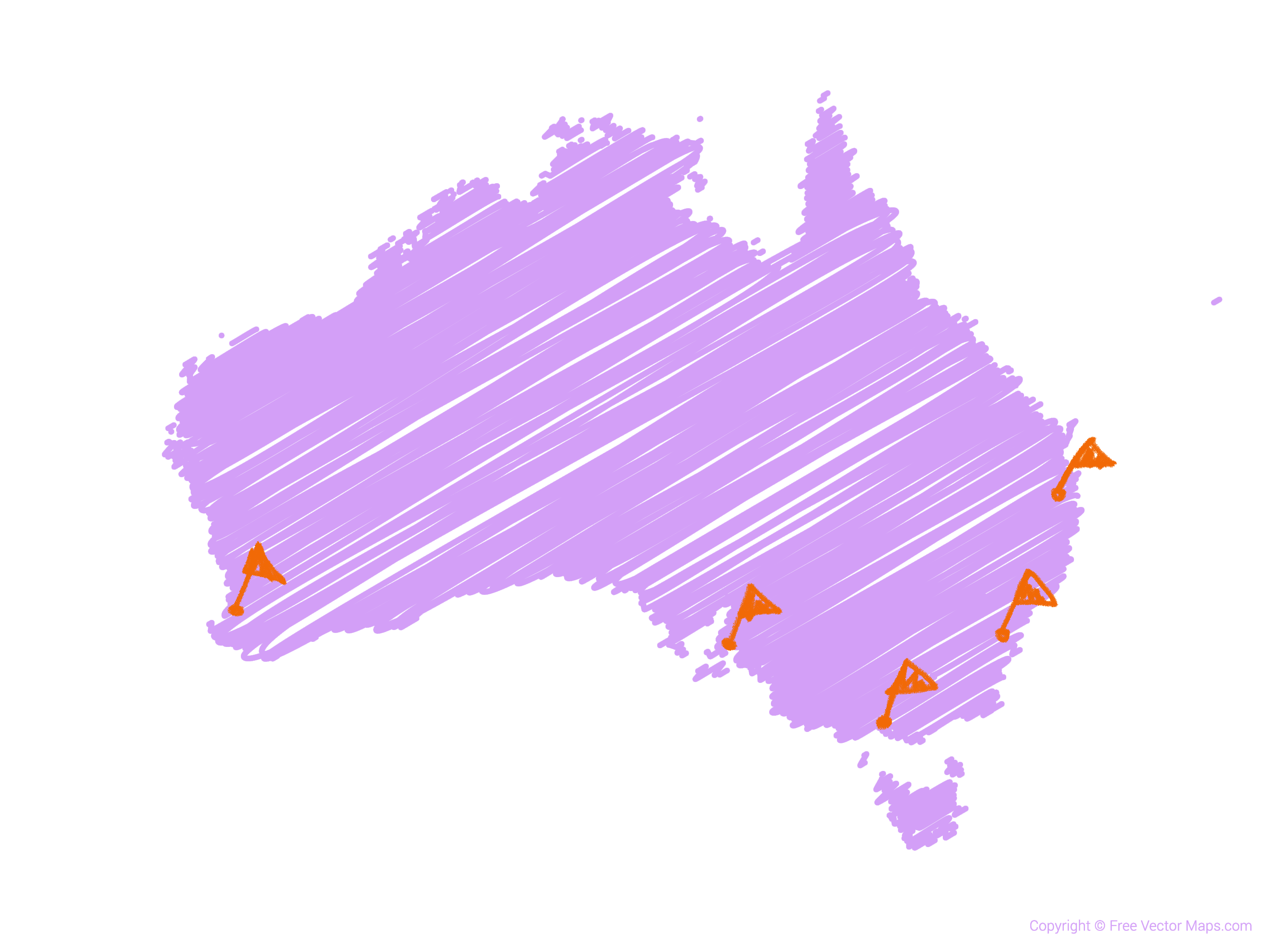 an image of a handrawn map of australia